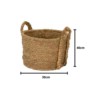 Best Choice Premium Vietnamese Eco-friendly Handmade New Styling <b>Round</b> Water Hyacinth <b>Basket</b> With Handles for Households - Product Image 2