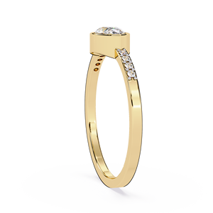 Bague de fiançailles et de mariage en or 18 carats pour femme, sertie de diamants naturels en forme de poire, orientés de l'Est vers l'Ouest, certifiée IGI, empilable - Product Image 3