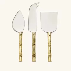 Juegos de cuchillos para queso chapados en oro de Metal con mango redondo hecho a mano para uso en restaurantes y hoteles juegos de esparcidor de mantequilla - Product Image 5