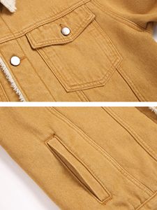 Veste en jean unisexe sur mesure, couleur et logo personnalisés sur le devant, grande taille, hiver, à capuche, coupe-vent, respirante, décontractée, pour l'extérieur - Product Image 6