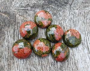 Vente en gros AAA + 20mm Unakite Cabochon Naturel Vert Rouge Calibré Pierres Précieuses Forme de Pierre Libre Tiers Certifié Origine Américaine - Product Image 4