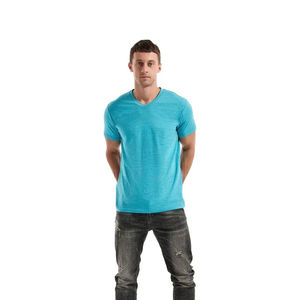Camiseta de hombre transpirable de secado rápido con cuello grueso pesado de algodón 100% de punto con estampado personalizado - Product Image 2