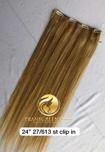 Wholesale 100% Top Quality Indian Temple Virgin 24'' Colour #27/613 Straight <b>Clip</b> Ins Hair <b>Ear</b> to <b>Ear</b> Extensions Indian Supplier - Product Image 6