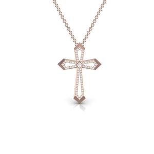 Best Offer IGI Certified VVS Lab Grown Diamond 14k Solid Gold <b>Cross</b> Pendant <b>Necklace</b> <b>For</b> <b>Women</b> Fashion Jewelry At Low Price - Product Image 3