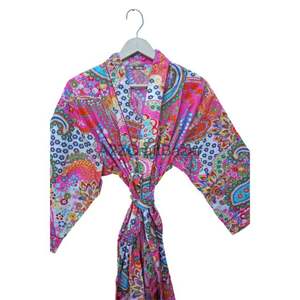 Kimono de algodón Unisex de lujo con estampado Floral Boho Hippie Albornoz para ropa de dormir de invierno romántica elegante tejido de verano para primavera - Product Image 4
