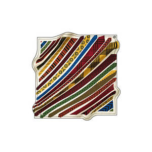 <b>Burgundy</b> Silk Geometric Pattern Square <b>Scarf</b> - Product Image 2