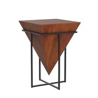 Table d'appoint carrée en fer et en bois pour la décoration de la maison moderne avec un design de meubles d'intérieur de luxe