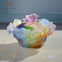 Toples Kristal Kotak Permen Mewah Buatan Tangan, dengan PENUTUP UNTUK Coklat dan Kayu Cendana