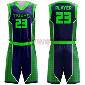 Ensembles de maillots et shorts de basketball unisexes personnalisés pour l'été, design tendance par transfert thermique, respirants, 100 % polyester, uniformes d'équipe - Product Image 4