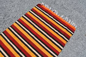 พรมผ้าขนแกะสีสันสดใสทำด้วยมือพรมปูพื้นอินเดียแบบดั้งเดิมพรมทอซักได้ทำจากผ้าฝ้ายเสื่อตกแต่ง - Product Image 3