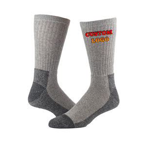 Calcetines de lana/acrílico de alta calidad para hombre, calcetines de secado rápido transpirables antibacterianos informales con logotipo bordado personalizado para caballero - Product Image 5