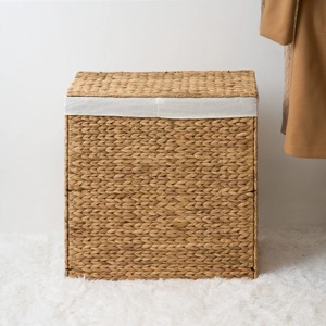 Boîte à linge en jacinthe d'eau tressée à 2 compartiments, écologique, naturelle, pour la maison et la décoration intérieure, vente en gros du Vietnam - Product Image 6