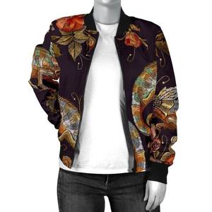 Chaquetas universitarias de bombardero de satén con cremallera de diseño personalizado con capucha y decoración bordada Ropa de exterior de moda impresa propia - Product Image 2