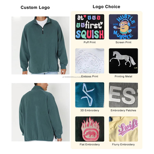 Custom Bulk Cotton French Terry Zip up Hoodie Puff Print Sport Warm Embroidery <b>Black</b> Heavyweight Men's Zip Blank Sweatshirt - Product Image 4