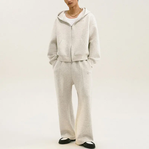 Diseño básico colorido invierno con capucha peso pesado ajuste regular desgastado Joggers pantalón con chándal unisex para hombres - Product Image 4