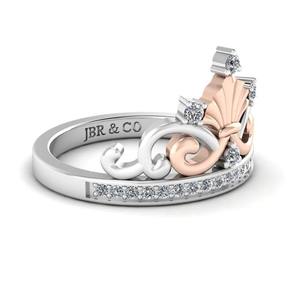 Tendance diamant rond deux tons 925 argent Ariel Style bague de fiançailles mode de luxe pour les femmes au prix de gros - Product Image 3