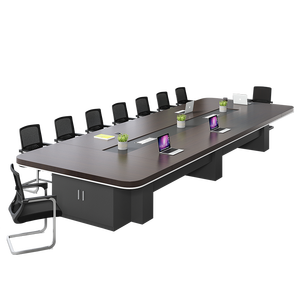 Modern Rectangle Conference <b>Table</b> 12 Seater MDF <b>Office</b> Furniture Metal Legs Commercial Use Executive Meeting Desk - Product Image 1