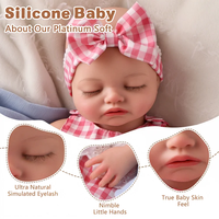 Poupée réaliste Bébé Reborn de 16 pouces Babeside Barry, corps entier en silicone platine, fille endormie, mini jouet souple, poupée de mode