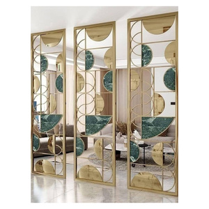 Premium Customizable Stainless Steel <b>Divider</b> Screen <b>with</b> Mirror & Brushed Finish Options for Home & Office Interior Decor - Product Image 2