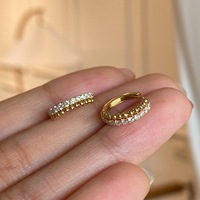 Vente en gros de boucles d'oreilles tendance en argent sterling plaqué or 18 carats avec zircon pour cadeau