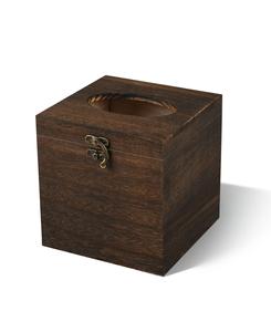 Bathroom <b>Tissue</b> <b>Holder</b> Retro Square Wooden Boutique Decoration for Home Office Car - Brown (Brown 6 Inches) - Product Image 6