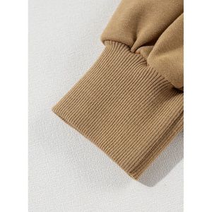 Venta al por mayor de encargo del logotipo de las mujeres de invierno 100% algodón Streetwear frente Sudadera con capucha con cuello alto y mangas largas - Product Image 3