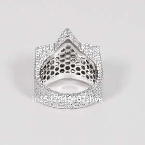 Último anillo de Hip Hop Magnificence para hombre, oro blanco de 14kt con moissanita completamente tachonada cultivada en laboratorio, diseño elegante para ropa de fiesta - Product Image 4