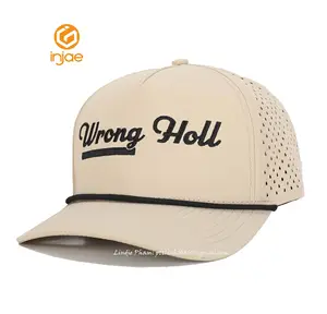 Wholesale High Fashion Luxury Custom Laser Cut Golf Hat with Rope High Quality Adjustable Sports Cap from Vietnam Supplier