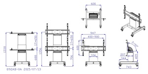 Cơ giới TV đứng màn hình cảm ứng xe đẩy giữ cảm ứng bảng màn hình lên đến 120kgs 90 độ nghiêng ngang vị trí taa compliant - Product Image 6