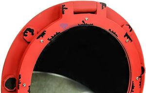 Decoración de pared náutica Espejo de ojo de buey hecho a mano de madera Decoración de Barco Pirata 14 pulgadas Rojo Negro. Por Calvin artesanía - Product Image 4