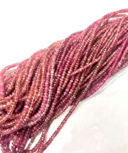 Cuentas Rondelle facetadas de 3-4mm de alta calidad, turmalina Rosa Natural, hebra larga de 16 pulgadas, buena para la fabricación de joyas - Product Image 3