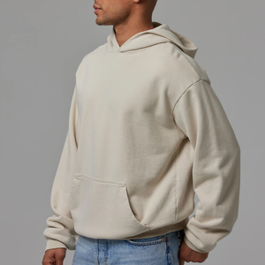 เสื้อฮู้ดดี้ทรงบ็อกซี่ ผ้าฝ้าย 100% 350GSM หนานุ่ม สำหรับผู้ชาย สไตล์ลำลอง ใส่ได้ในฤดูใบไม้ร่วง ไม่มีเชือกผูก ระบายอากาศได้ดี (OEM/ODM) - Product Image 2