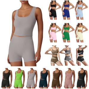 Conjunto de Yoga Personalizado para Mujer, Otoño, Sin Costuras, Transpirable, Cómodo, Sujetador Deportivo, Leggings Ligeros con Estampado - Product Image 3