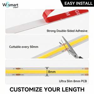 Tira de Luces <span class=keywords><strong>LED</strong></span> COB de 5V CC, Alimentada por USB, 320 <span class=keywords><strong>LED</strong></span>/m, Control por Aplicación Bluetooth, Alta Densidad, Sin Puntos, Flexible, para Decoración de TV, PC y <span class=keywords><strong>Escritorio</strong></span> - Product Image 3