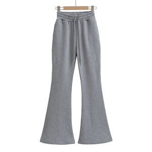 Nouvelle qualité supérieure lavé à l'acide tenue de sport personnalisée cordes de tirage en coton pantalons d'automne pantalons de survêtement évasés pantalons de jogging pour femmes - Product Image 3