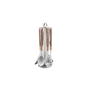 Juego de 7 Cucharas de Silicona de Grado Alimenticio, Importadas, Libres de BPA, con Mango de Madera Blanca, Resistentes al Calor, Solo se Lavan a Mano, para Cocina y Hogar - Product Image 3