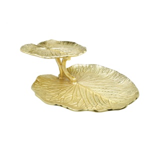 Plateau en aluminium poli brillant martelé design nickelé avec poignée plateau de service pour la maison et la cuisine décorative. - Product Image 5