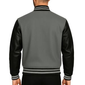 Chaqueta Universitaria Personalizada con Logotipo OEM, Chaqueta de Béisbol, Chaqueta Universitaria para Hombre, Cuerpo de Lana, Mangas de Cuero, Chaqueta Varsity - Product Image 2