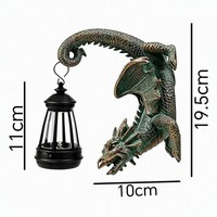 Lampe murale solaire en résine en forme de lézard, statue d'animal pour jardin, décoration extérieure