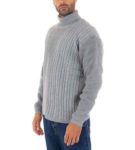 Pulls en tricot pour hommes, nouveau design 2025, col rond, gris, manches longues, style tendance, streetwear, décontracté, respirant, en laine, pull pour hommes - Product Image 2