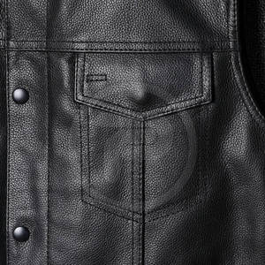 Ropa de invierno Chaleco de cuero sin mangas Chaleco de cuero de los hombres de la mejor calidad Chaleco de cuero genuino para la venta - Product Image 5