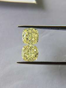 Vente en gros de diamants fantaisie en vrac jaune clair certifiés GIA VVS2 EX EX 1.53 Ct Diamant en vrac naturel taille coussin de l'Inde OEM ODM - Product Image 2