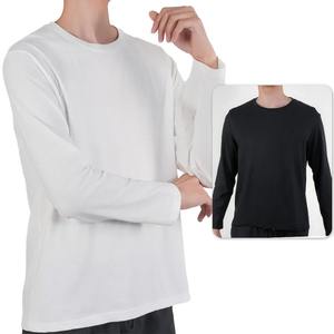 T-shirts à manches longues pour hommes T-shirts décontractés à col rond en coton évacuant l'humidité Débardeurs blancs T-shirts à coupe ample pour hommes - Product Image 6