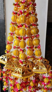 หลากสีลายดอกไม้ประดิษฐ์นำมาใช้ใหม่ได้ฮอลีดิวาลีปาร์ตี้งานแต่งงานอินเดียแขวนผนังเวที - Product Image 2