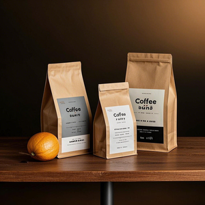 Empaque Ecológico Personalizado, Bolsa de Papel Kraft con Fondo Plano y Válvula para Granos de Café, a Prueba de Olores, con Válvula y Cierre - Product Image 1