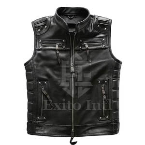 Chaleco de Cuero para Hombre, Estilo Urbano de Invierno, Transpirable, con Cuello en V, Moda Urbana - Product Image 1