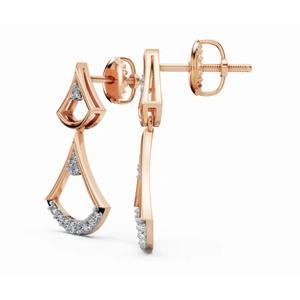 Boucles d'oreilles en or 18 carats de haute qualité Esmeralda Starlit Flow Diamond, taille ronde, bijoux de laboratoire cultivés, vente en gros B2B, exportation - Product Image 6