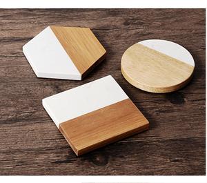Custom Marble Acacia <b>Wood</b> <b>Coasters</b> Slate Natural <b>Wood</b> and Marble Mango <b>coaster</b> Made in India - Product Image 3