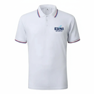 Camiseta de poliéster de secado rápido para hombre, manga corta, con estampado de puntos, bordado, estampado por transferencia térmica, camiseta deportiva informal - Product Image 4