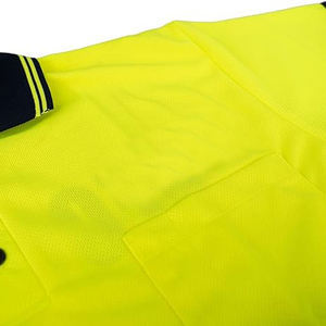 Polo reflectante de ajuste cómodo de secado rápido, uniforme de trabajo reflectante de seguridad de poliéster y algodón transpirable - Product Image 3